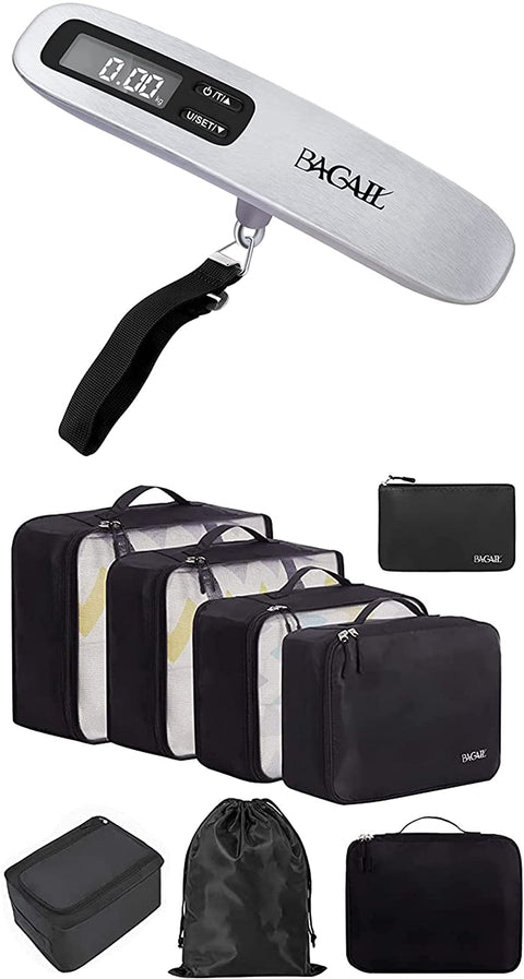 BAGAIL 8 Set Packing Cubes & Digital Luggage Scale