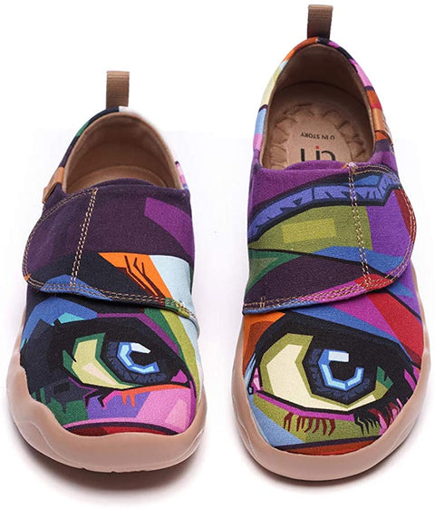 UIN Women's Men's Walking Shoes Slip ons Sneaker Comfortable Lightweight Casual Art Fashion Painted Canvas Family Travel Shoes Looking at You