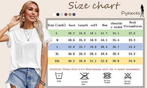 Womens Short Sleeve Tops Lace Patchwork Crewneck Bat Sleeve T Shirts Basic Casual Tee