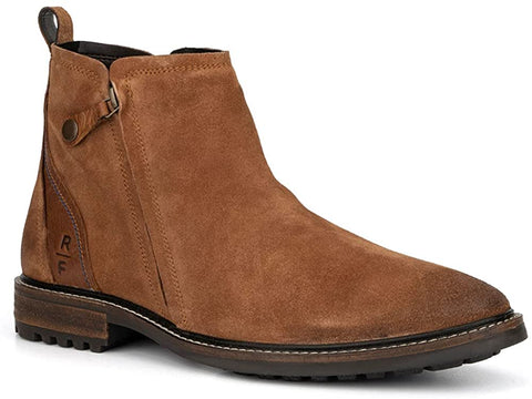 Reserved Footwear New York Men's Sigma Casual Leather Chelsea Boots, Slip-On Zipper, Round Toe, Thermoplastic Rubber Outsole