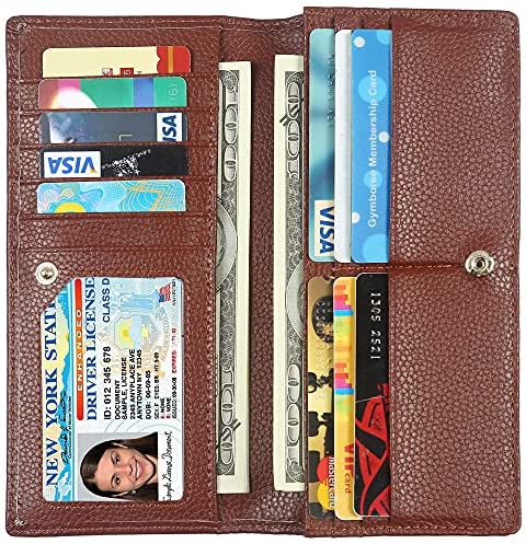 Lavemi RFID Blocking Ultra Slim Real Leather Credit Card Holder Clutch Wallets for Women