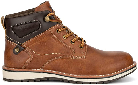 X RAY Footwear Ricky Boy’s Fashion, Classic Faux Combat Leather Ankle-High Boots, Round toe, Thermoplastic rubber Outsole