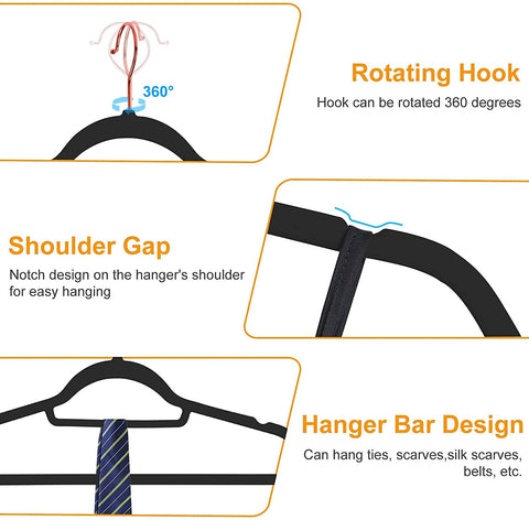 BAGAIL Pack of 80 Velvet Hangers