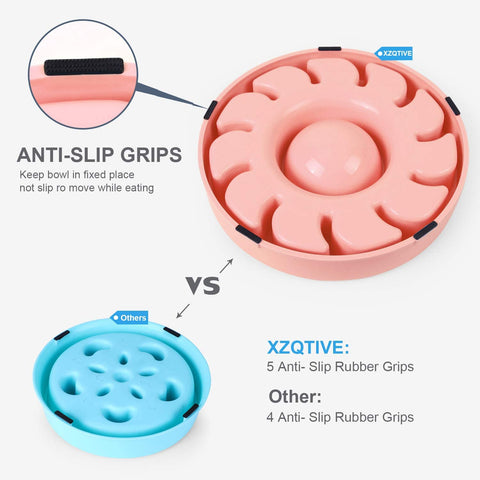 XZQTIVE Slow Feeder Dog Bowl Anti Fast Eating Large Feeder Slow Feeding Interactive Bloat Stop Dog Bowls