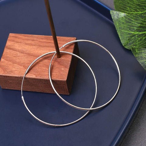 50mm 925  Silver Hoop Earrings for Women