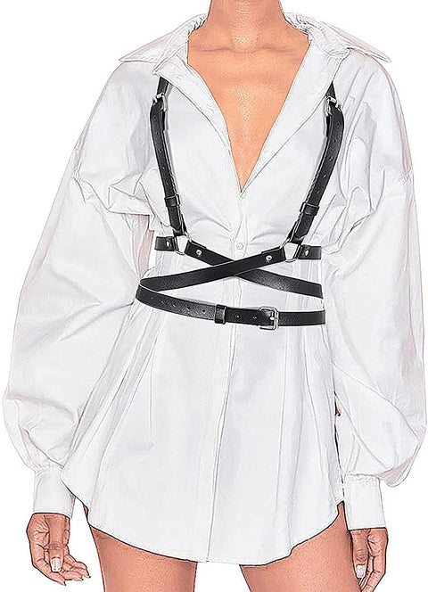 Women's Body Waist Belt Vest Punk Leather Belt For Dresses