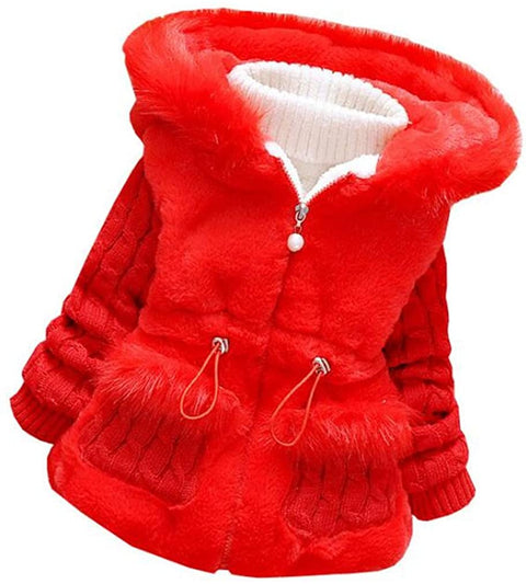 MINKIDFASHION Baby Girls Winter Autumn Warm Jacket Coat (2T, Red)