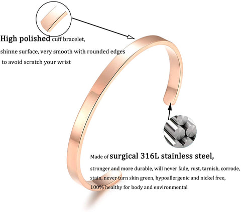 Stainless Steel Cuff Bracelet Engraved