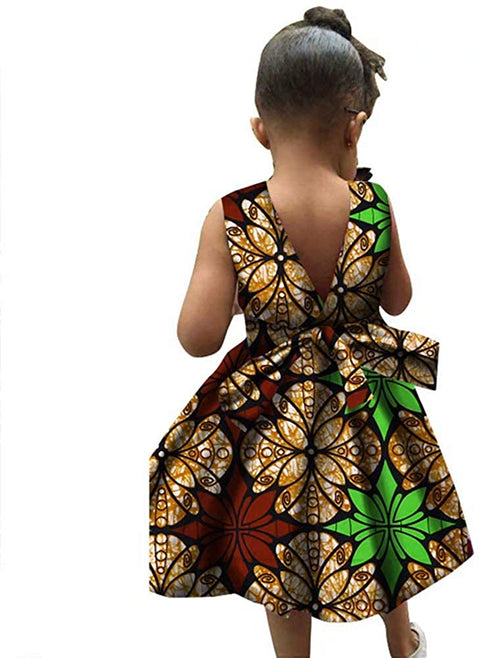 XIAOHUAGUA African Print Dresses for Women Girls Big Size Casual Swing Beach Skirt
