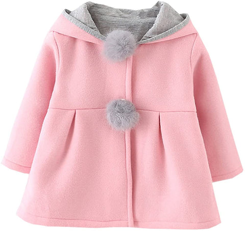 Baby Girls Winter Autumn Cotton Warm Jacket Coat (3T, Pink)