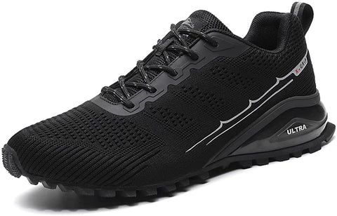 Kricely Men's Women Trail Running Shoes - Non-Slip Hiking Shoes Breathable Walking Footwear Outdoor Road Athletic Sneaker