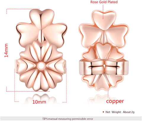 Clover Style arrings 6 Pair Rose Gold Plated