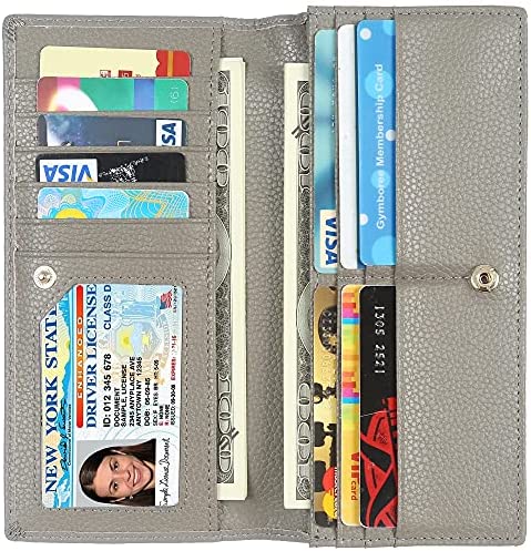 Lavemi RFID Blocking Ultra Slim Real Leather Credit Card Holder Clutch Wallets for Women