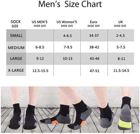 Mens Ankle Athletic Socks Quarter Cushioned Sports Running Casual Sock 6 Pack