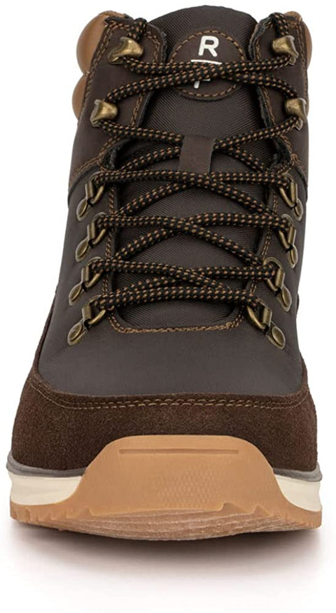 X RAY Reserved Footwear New York Men's Neutrino Work Boot, Fashion Casual Faux Leather High Top Sneakers, Hook and Eye Lace-Up, Round Toe, Thermoplastic Rubber Outsole