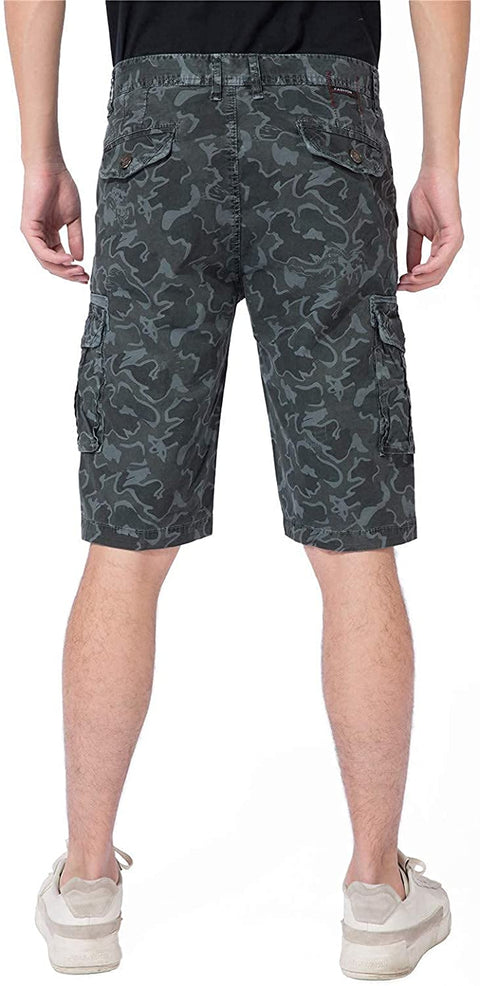 DGWZ Mens Camo Cargo Shorts Outdoor Casual Slim Fit Hiking Multi Pocket Shorts
