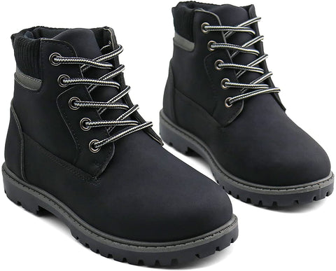 Kids Ankle Boots Boys Girls Lace-Up Outdoor Comfort Work Boots