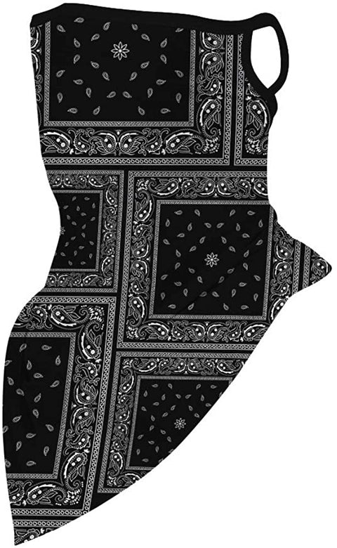 Unisex Face Balaclava Scarf Bandana Ear Loops Neck Gaiter for Dust Wind Motorcycle Headwear Outdoors