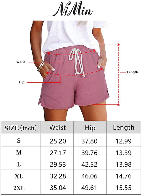 Women's Cotton Blend Yoga and Running Shorts with Pockets Grey Blue X-Large