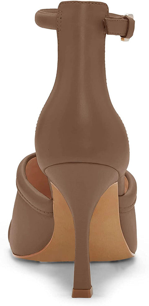 Womens Peep Toe Stiletto Heeled Sandals Ankle Strap Slip On Buckle Slides Kitten Heel Pump Comfortable Shoes