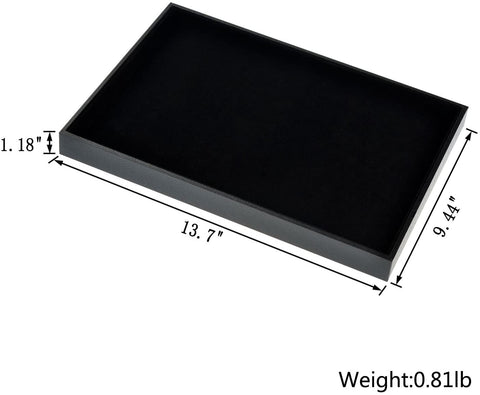 Ginasy Black Velvet Stackable Jewelry Tray Showcase Display(Jewelry Showcase 2PCS)