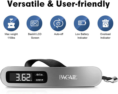 BAGAIL 8 Set Packing Cubes+Digital Luggage Scale