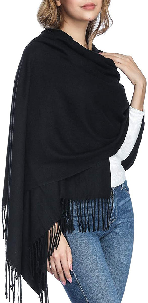 Extra Large Thick Soft Cashmere Wool Shawl Wraps for Women - PoilTreeWing Pashmina Scarf