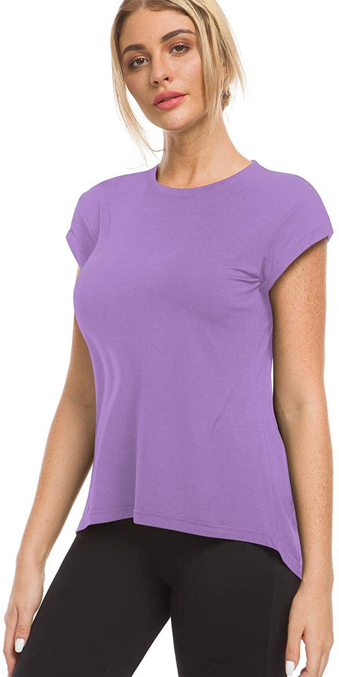 Women’s Open Back Loose Fit Workout Tops Backless Short Sleeve Yoga Shirts Gym Exercise Crop Tank Tops