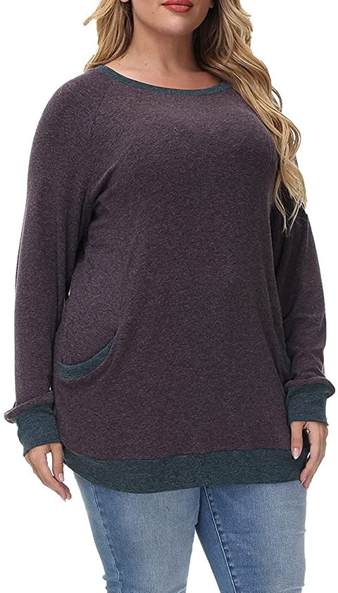Plus Size Sweatshirts for Women No Hood Crewneck Pullover Long Sleeve Tops Fall Casual Tunic Sweatshirt