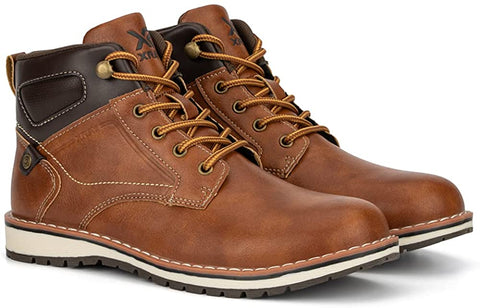 X RAY Footwear Ricky Boy’s Fashion, Classic Faux Combat Leather Ankle-High Boots, Round toe, Thermoplastic rubber Outsole