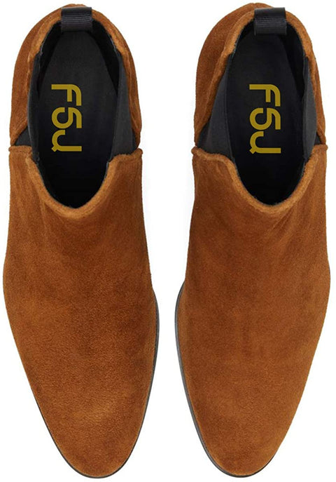 Women Boots Comfy Cutout Medium Chunky Heels Round Toe Pull On Classic Office Shoes Size 4-15 M US