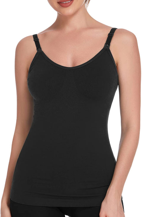 Nursing Tank Tops for Breastfeeding Double Layer Nursing Tops Maternity Stretch Camisole Pregnancy Cami 3 Pack