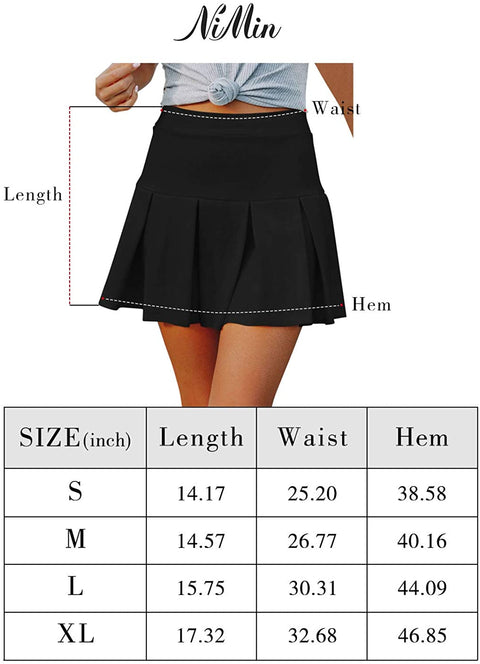 Women's Tennis Skirts Pleated Mini Skirt Sports Athletic Golf Running Workout Skorts Skirts with Pockets