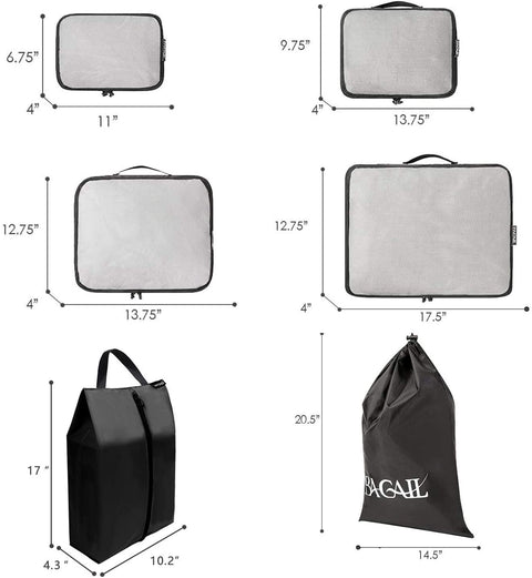 BAGAIL 6 Set Packing Cubes+4 Set Compression Packing Cubes