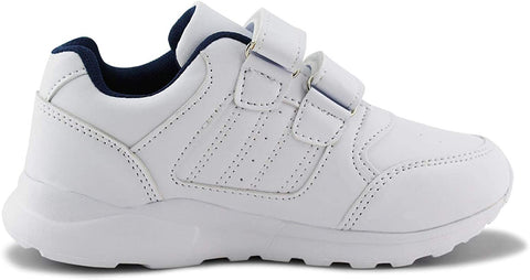 Kids Black/White Hook and Loop School Uniform Sneaker