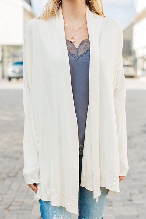 Women Casual Open Front Cardigans Solid Color Lightweight Simple Style Cardigan Sweaters Outwear
