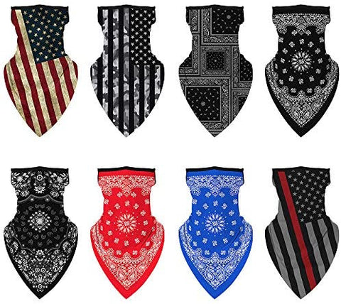 Unisex Face Balaclava Scarf Bandana Ear Loops Neck Gaiter for Dust Wind Motorcycle Headwear Outdoors