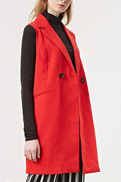Womens Open Front Long Vests Sleeveless Draped Cardigan Layering Vest with Pockets