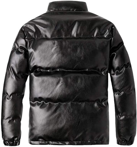 LINGMIN Men's Casual Stand Collar Padded Jacket Winter Cotton Quilted Thicken Outwear