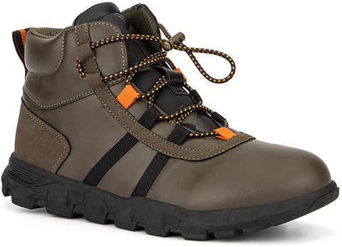 X RAY Footwear Eli Boy’s Fashion Classic Combat Faux Leather Mid-Top Chukka Boots, Round Toe, Thermoplastic Rubber Outsole
