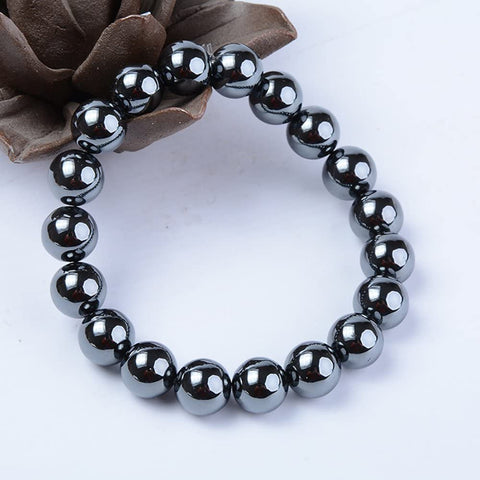 Hematite Magnetic Natural Healing Stones Elastic Bracelet