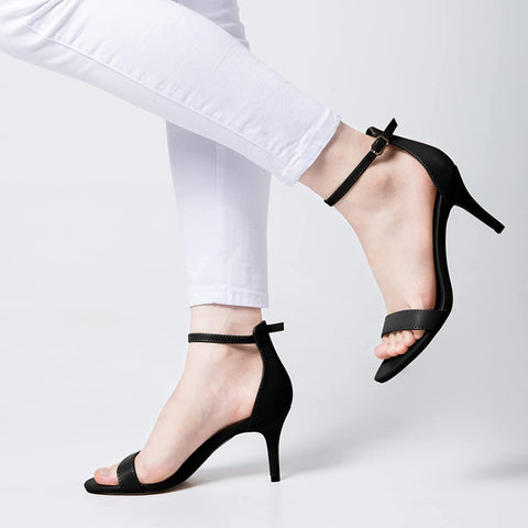 mysoft Women's Stilettos Classic Strappy Open Toe Pump Heel Sandals