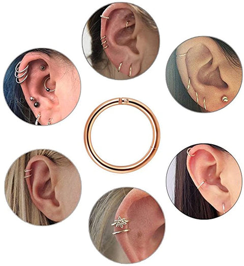 Hinged Clicker Segment Septum Lip Nose Hoop Rings