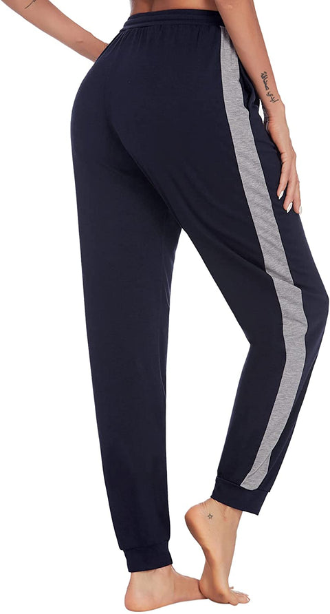 Women Pajama Pants Comfy Lounge Pants Long Pajama Bottoms Elastic Waist Jogger Pants with 2 Pockets