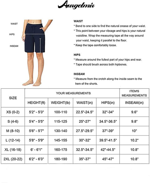 Women's Bermuda Shorts Workout Cotton Jersey Yoga Lounge Pajama Shorts with Pockets
