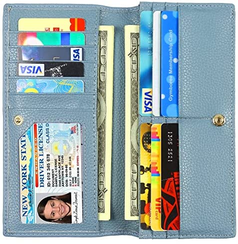 Lavemi RFID Blocking Ultra Slim Real Leather Credit Card Holder Clutch Wallets for Women