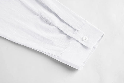 Womens Button Down Work Blouse Long Sleeve Cotton Linen Shirt Loose Casual Summer Tops