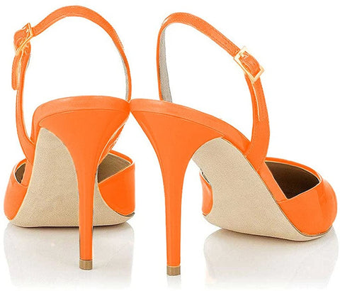 FSJ Women Pointed Toe Pumps Slingback Stilettos Heels Sandals Ankle Strap Shoes Size 4-15 US
