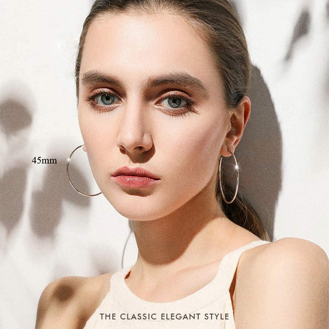 50mm 925  Silver Hoop Earrings for Women