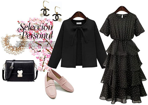 Women's Round Neck Chiffon Fashion Short Sleeve Dress Party Holiday Casual Skirt